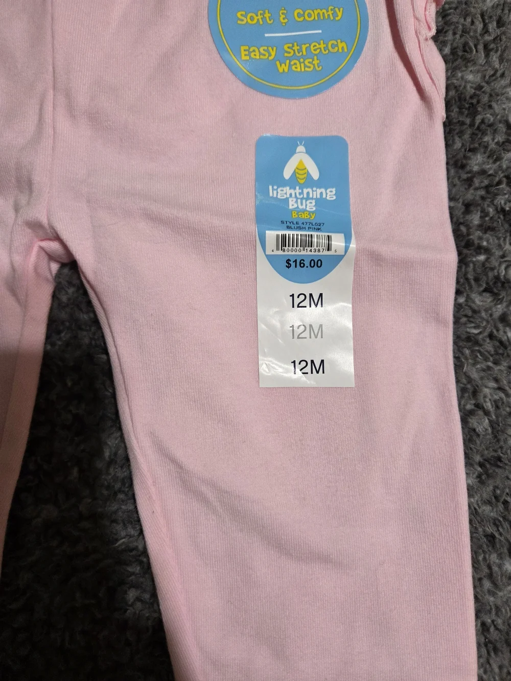 Lightning Bug Baby Pink Stretch Leggings With Ruffles On The Back